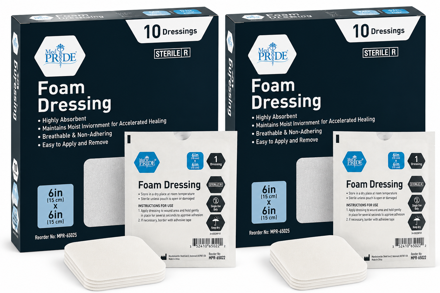 Sterile Self-Adhesive Absorbent Foam Wound Dressings
