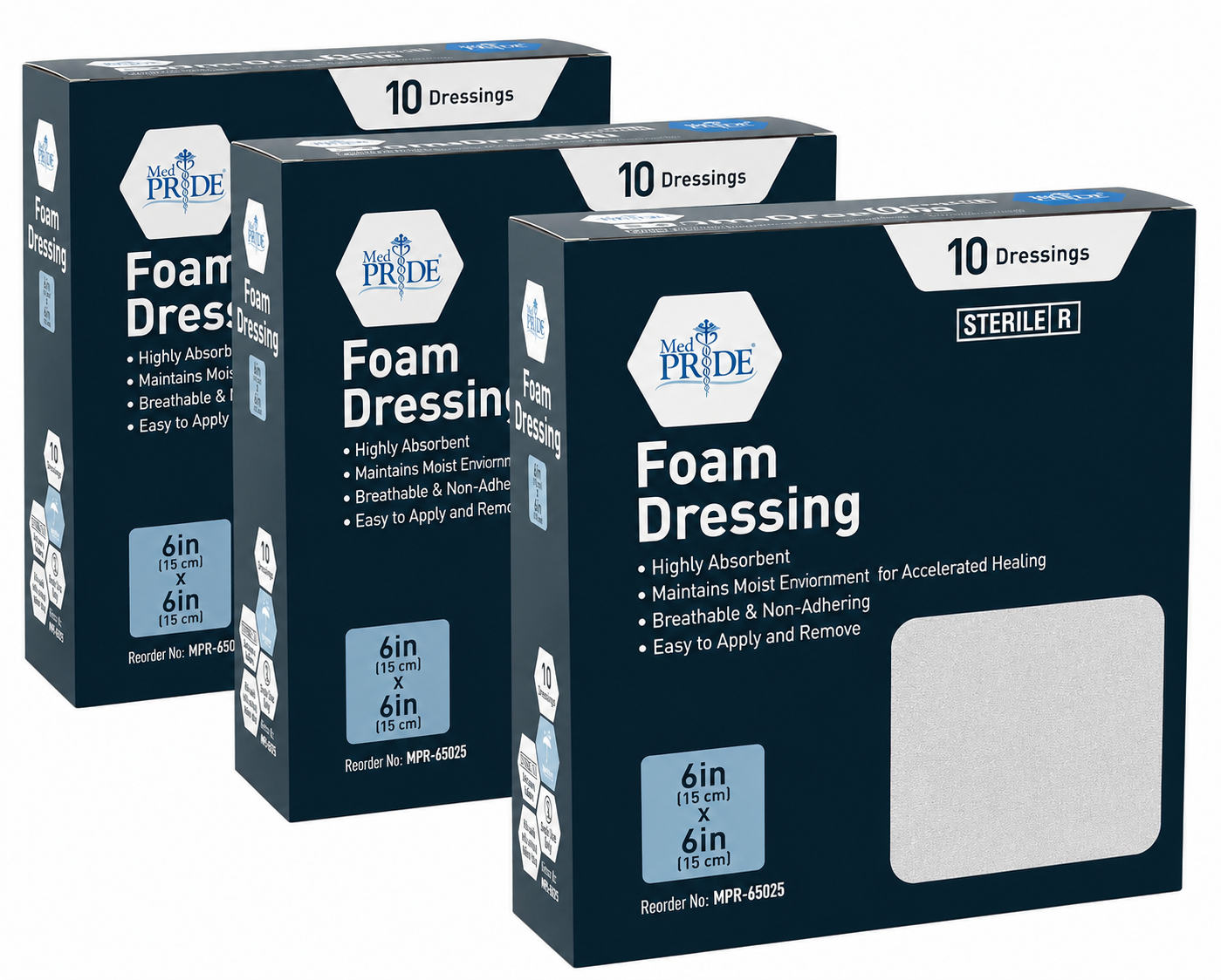 Sterile Self-Adhesive Absorbent Foam Wound Dressings