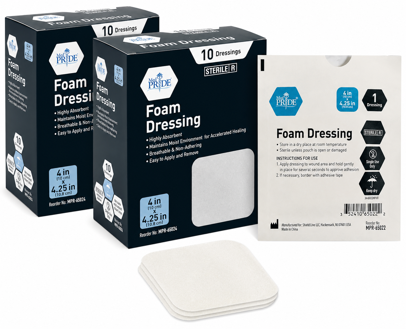 Sterile Self-Adhesive Absorbent Foam Wound Dressings