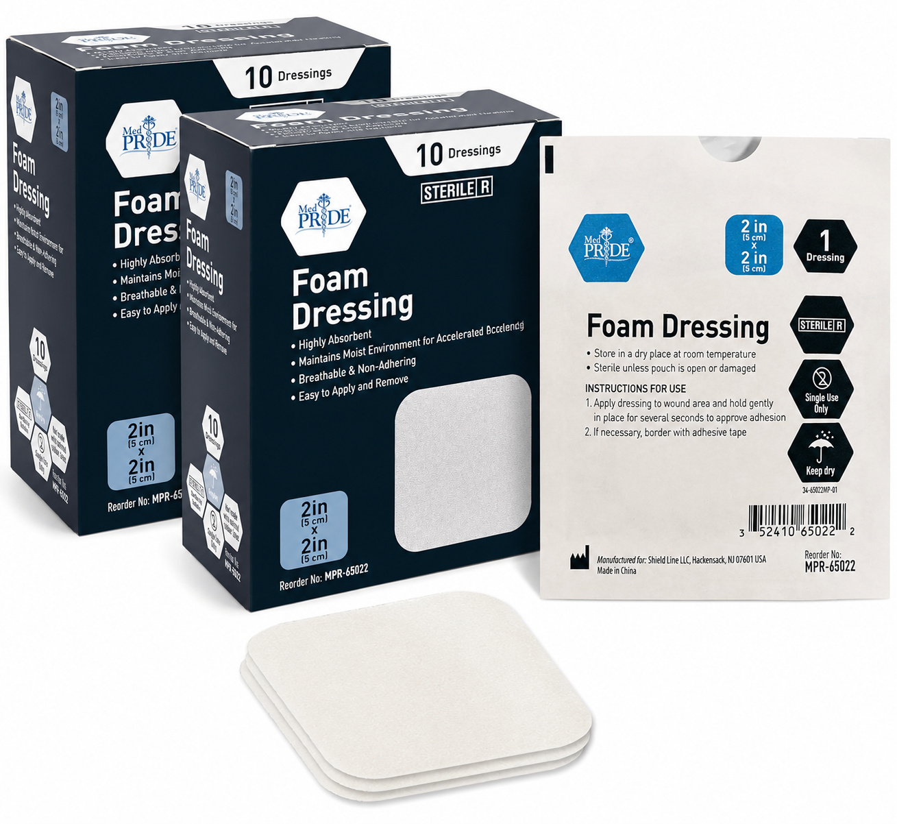 Sterile Self-Adhesive Absorbent Foam Wound Dressings