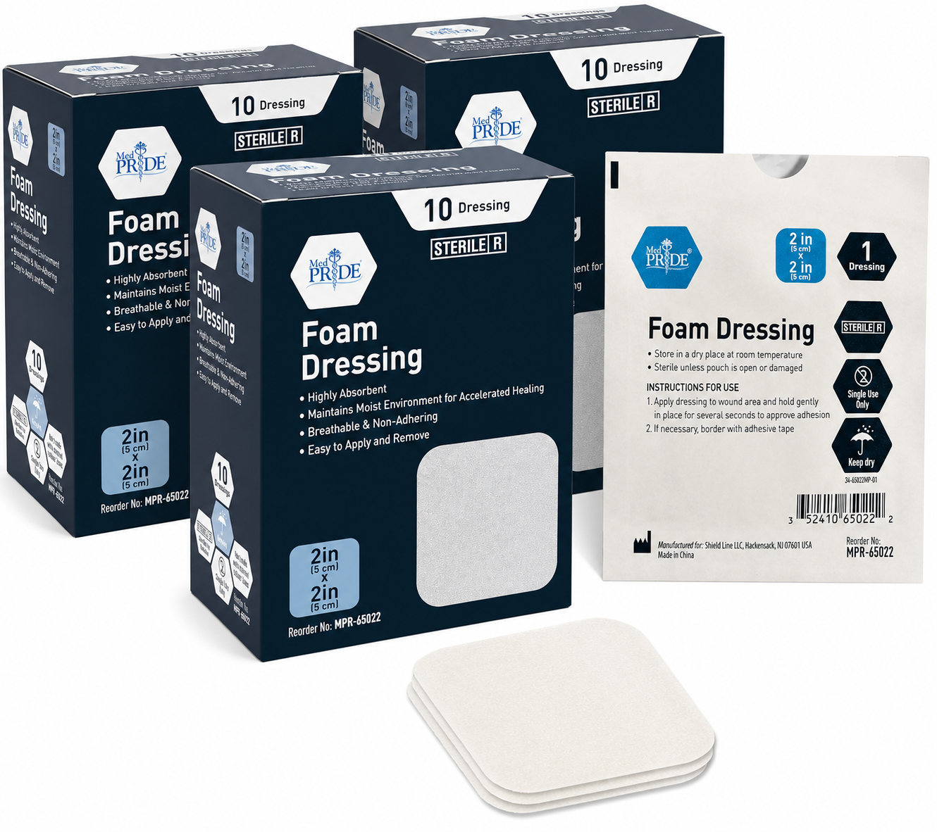 Sterile Self-Adhesive Absorbent Foam Wound Dressings