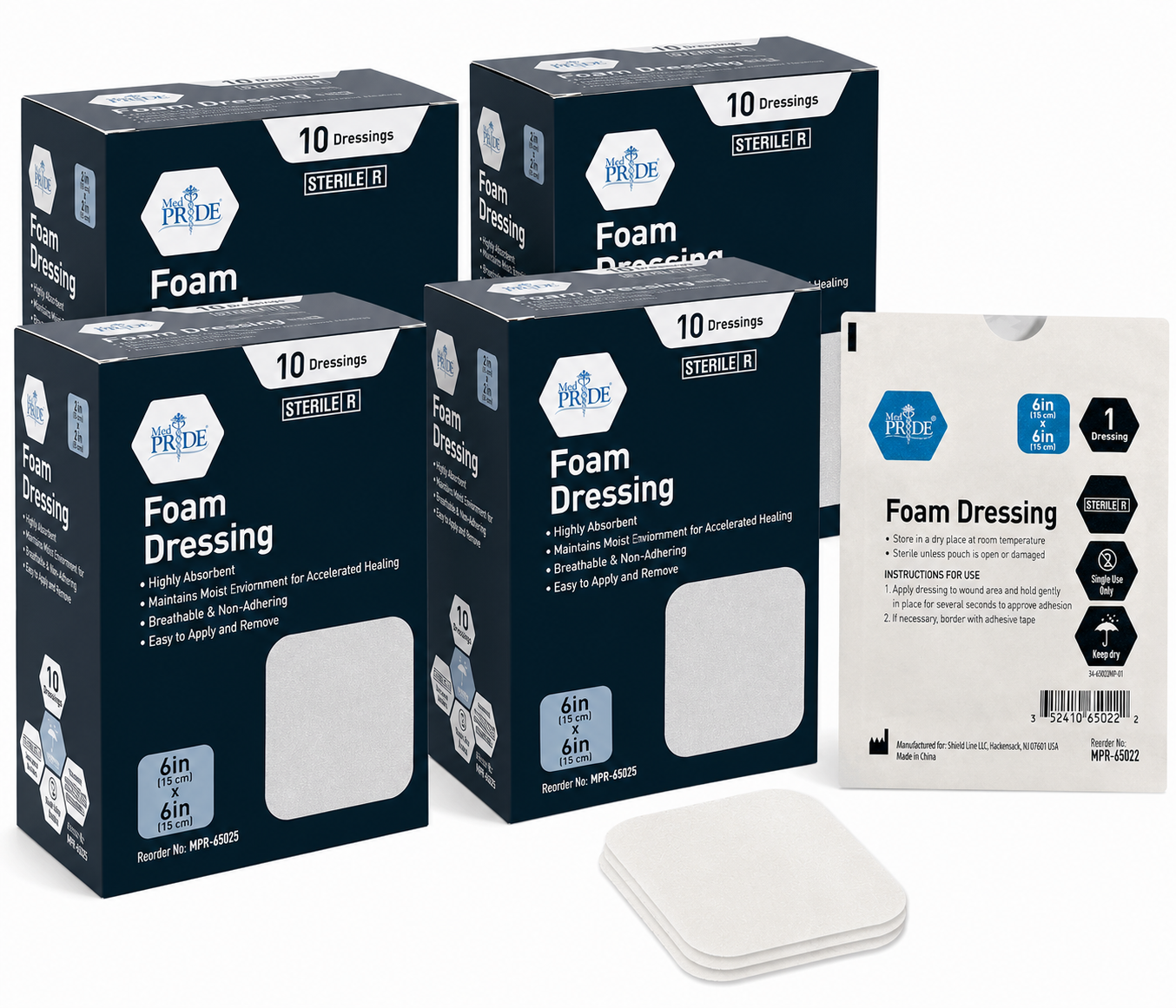 Sterile Self-Adhesive Absorbent Foam Wound Dressings