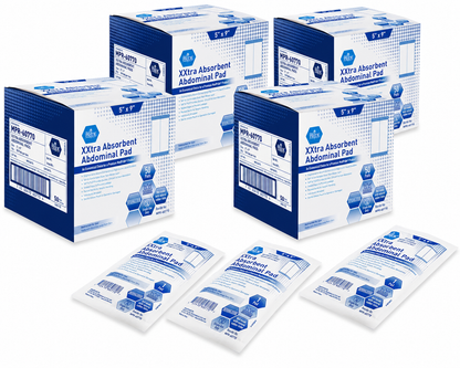 5" × 9" Extra Absorbent Sterile Abdominal ABD Pads – Individually Wrapped, 50ct