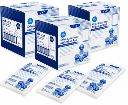 5" × 9" Extra Absorbent Sterile Abdominal ABD Pads – Individually Wrapped, 50ct