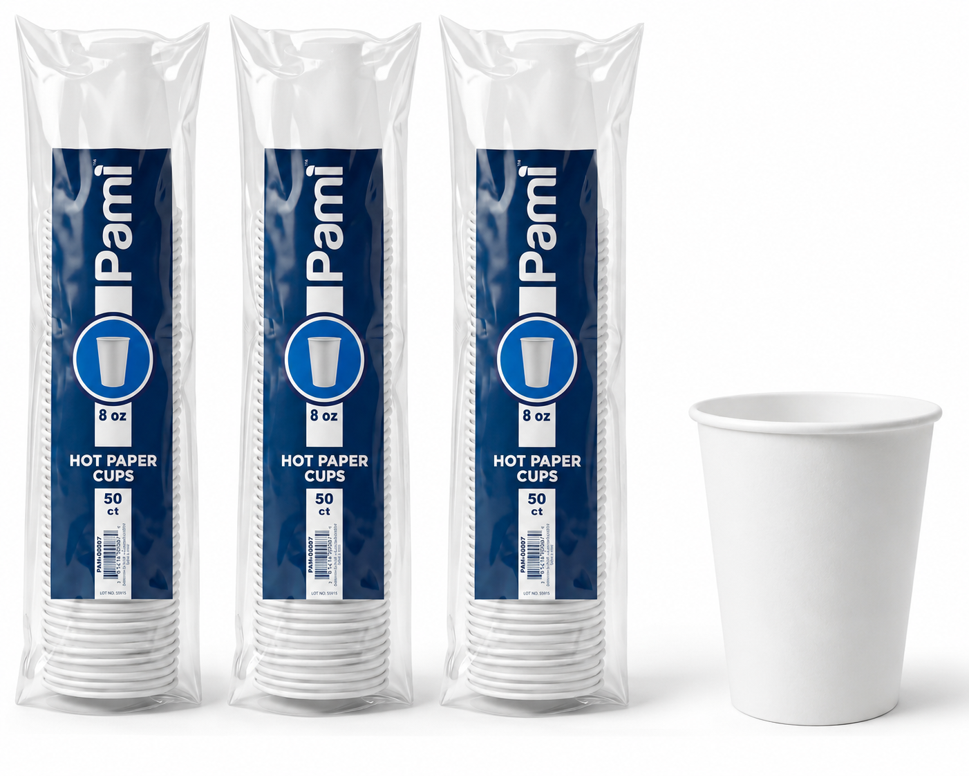 Disposable Paper Hot Coffee Cups - White, 8 oz