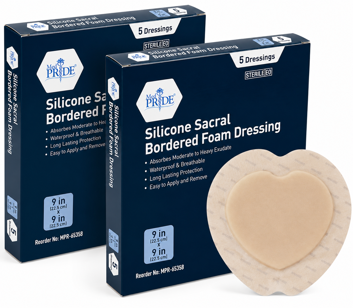 Sterile Sacral Silicone Foam Dressing – Waterproof Adhesive Border