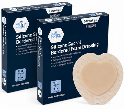 Sterile Sacral Silicone Foam Dressing – Waterproof Adhesive Border
