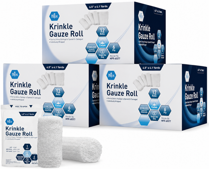 Sterile Krinkle Gauze Rolls – 6-Ply Absorbent Wound Dressing