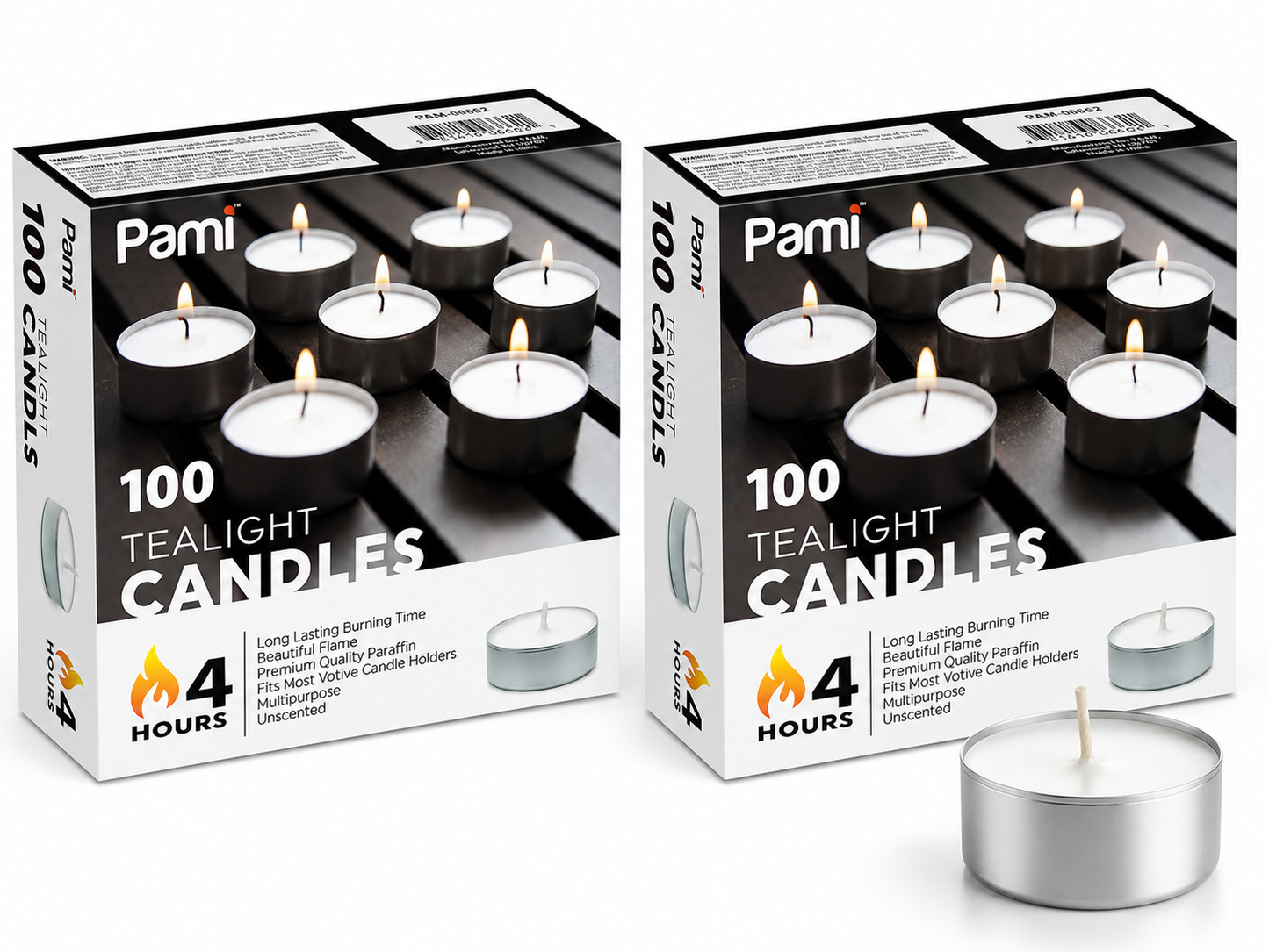 Tealight Candles – 4 Hour Burn Time, Box of 100