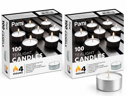 Tealight Candles – 4 Hour Burn Time, Box of 100