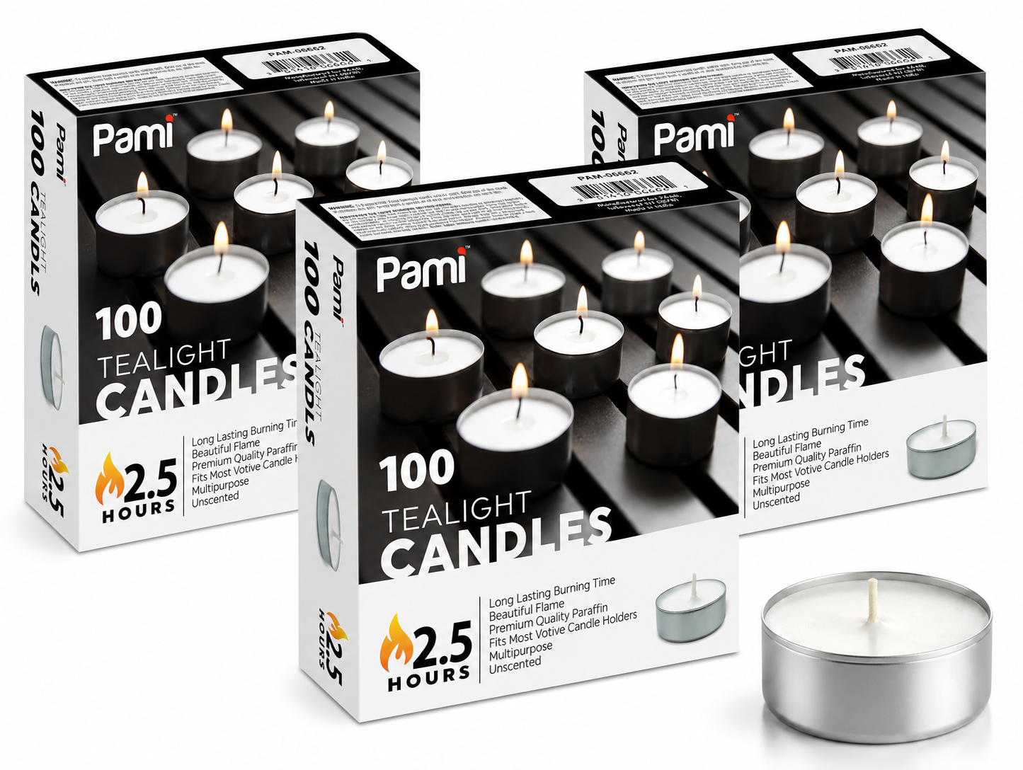 Tealight Candles – 2.5 Hour Burn Time, 100 Pack