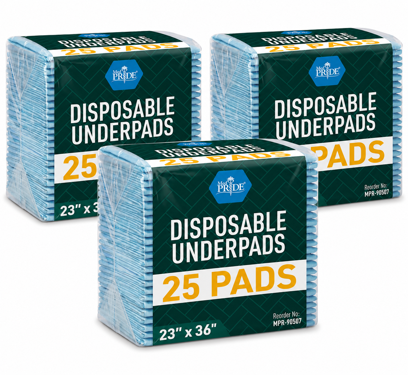 Disposable Underpads 23" x 36" – Super Absorbent Bed Pads - Blue
