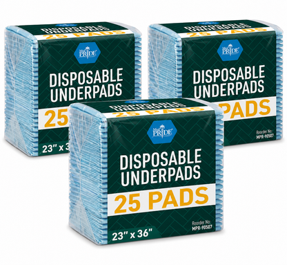 Disposable Underpads 23" x 36" – Super Absorbent Bed Pads - Blue