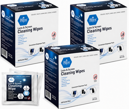 Lens & Screen Cleaning Wipes, Pre-Moistened - 400ct Box