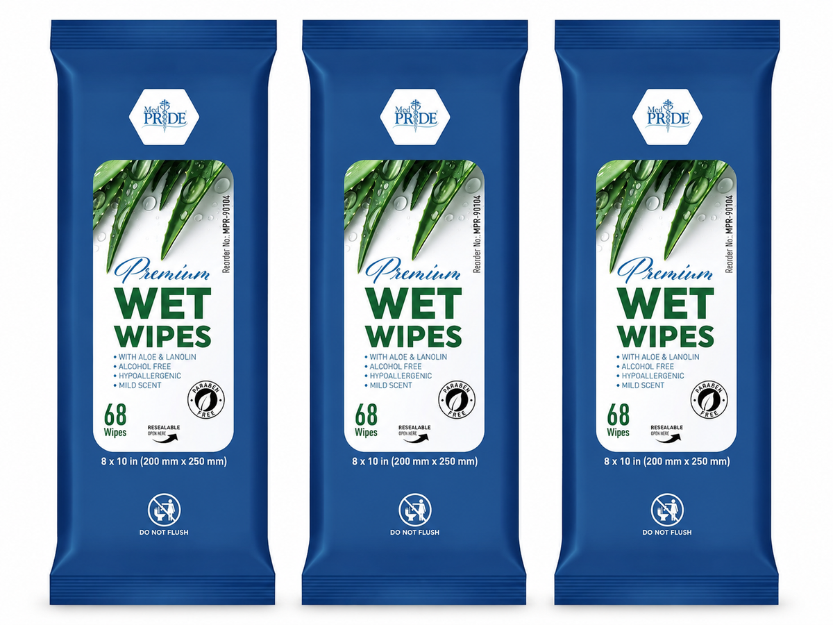 XL Premium Wet Wipes – 8" × 10", Aloe & Lanolin, Alcohol-Free