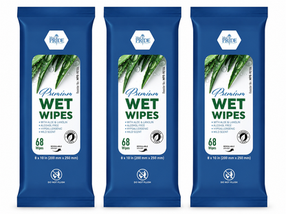 XL Premium Wet Wipes – 8" × 10", Aloe & Lanolin, Alcohol-Free
