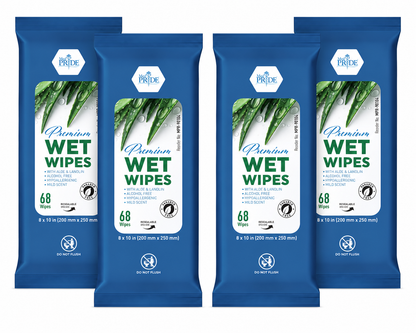 XL Premium Wet Wipes – 8" × 10", Aloe & Lanolin, Alcohol-Free