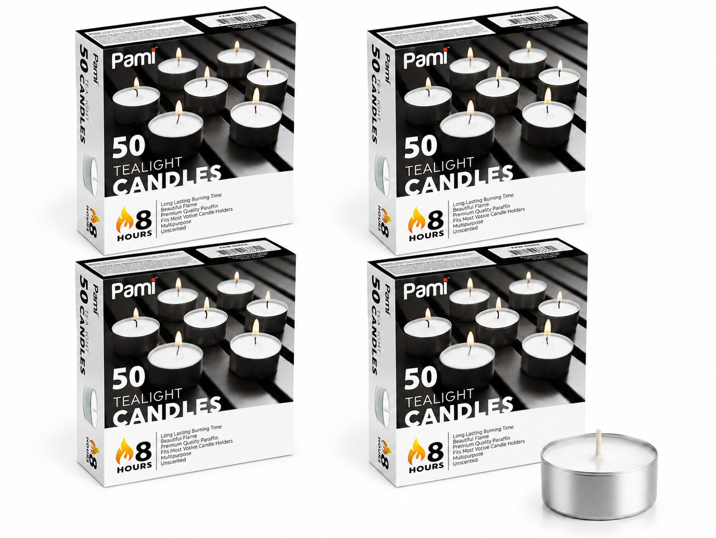 Tealight Candles, 8 Hour Burn - 50 Pack