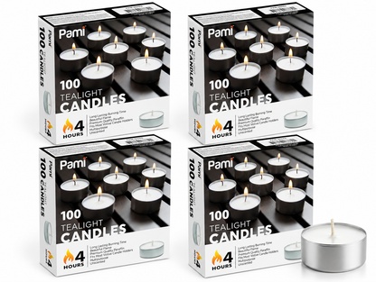 Tealight Candles – 4 Hour Burn Time, Box of 100