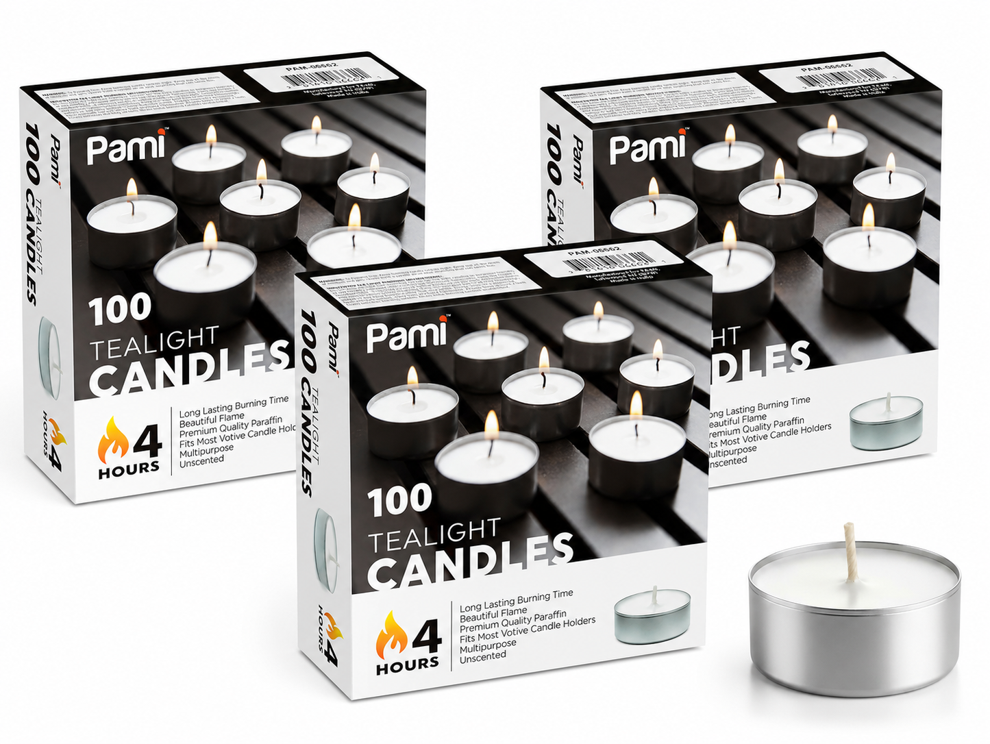 Tealight Candles – 4 Hour Burn Time, Box of 100
