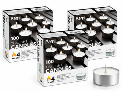 Tealight Candles – 4 Hour Burn Time, Box of 100