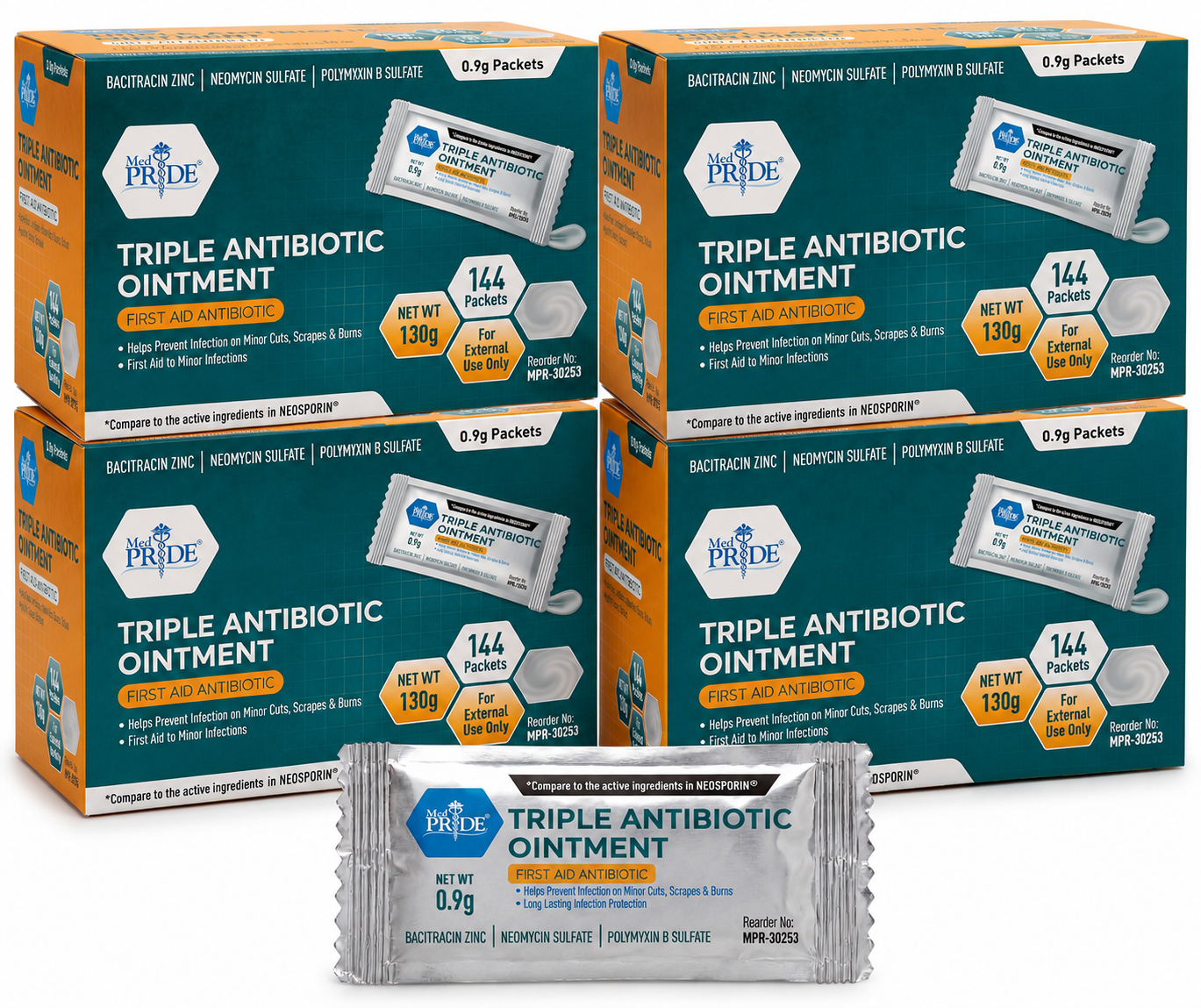 Triple Antibiotic Ointment 0.9g Individual Packets - 144ct