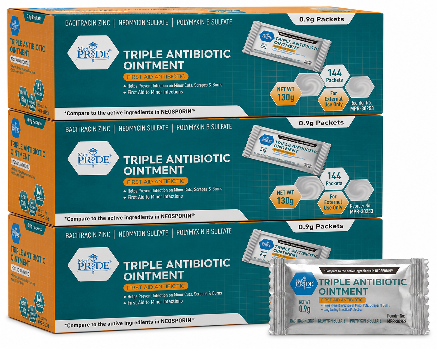 Triple Antibiotic Ointment 0.9g Individual Packets - 144ct