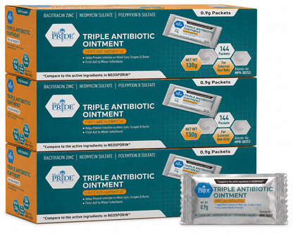 Triple Antibiotic Ointment 0.9g Individual Packets - 144ct
