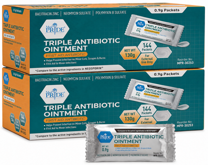 Triple Antibiotic Ointment 0.9g Individual Packets - 144ct