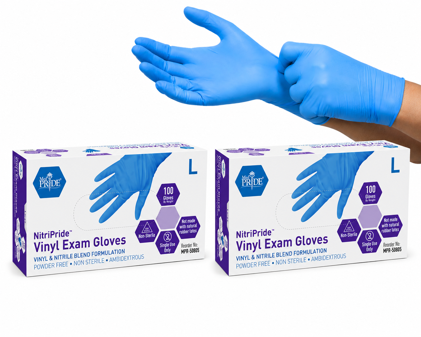 Nitrile-Vinyl Blend Examination Gloves - Box of 100