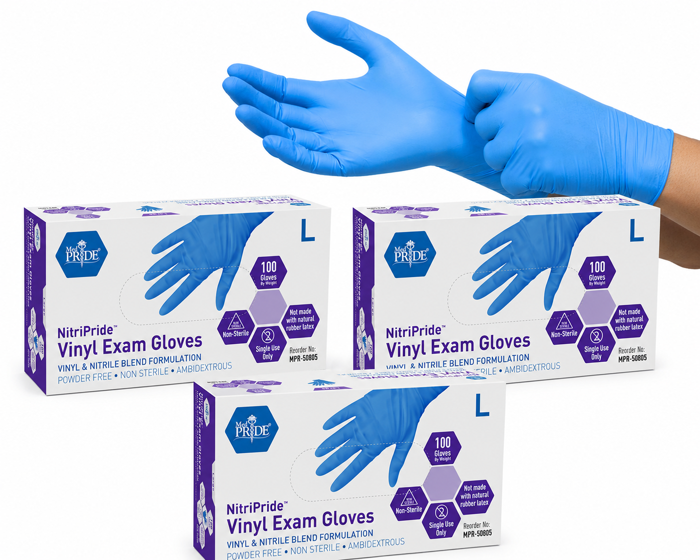 Nitrile-Vinyl Blend Examination Gloves - Box of 100