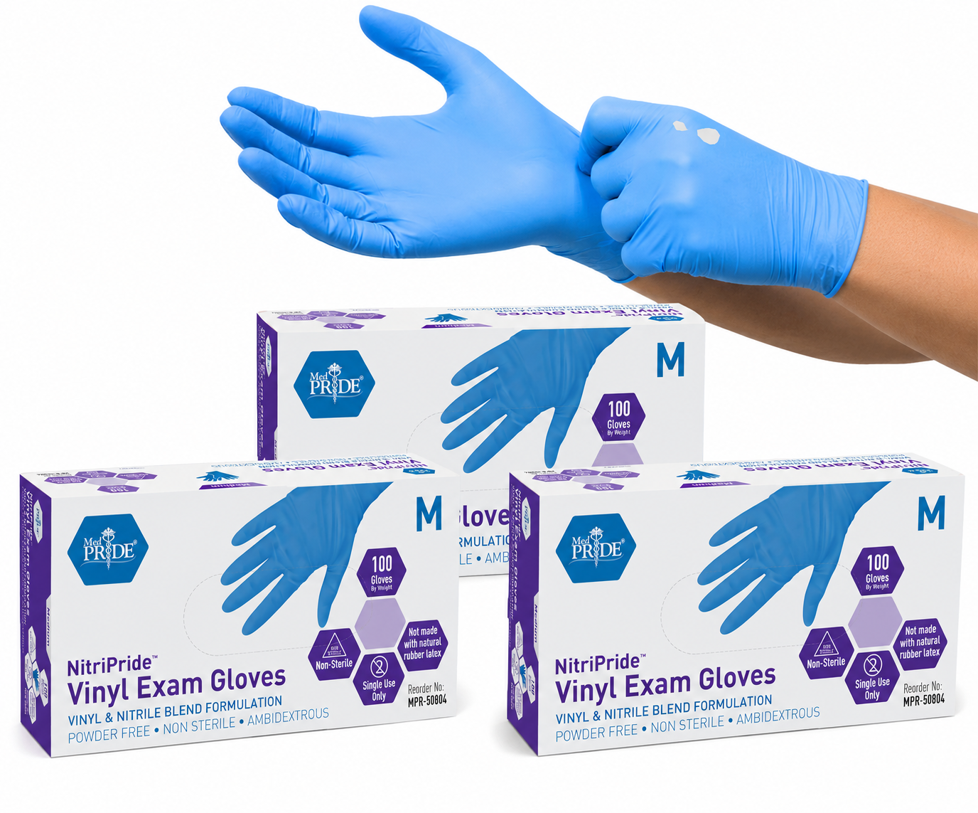 Nitrile-Vinyl Blend Examination Gloves - Box of 100