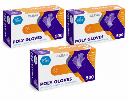 Clear Poly Gloves -  Multipurpose Gloves - Box of 500