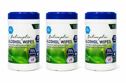 Antiseptic Alcohol Wipes with Aloe Vera – 5.5" × 7.8"
