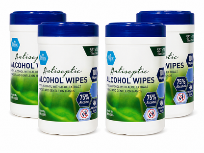 Antiseptic Alcohol Wipes with Aloe Vera – 5.5" × 7.8"