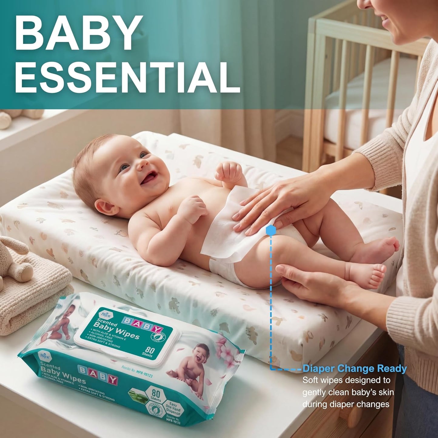 Scented Extra Soft Baby Wipes – Aloe & Vitamin E, Alcohol-Free