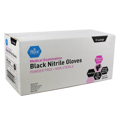 Black Nitrile Medical Exam Gloves - 4 Mil - 50ct Box