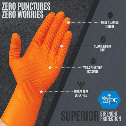 8 Mil Nitrile Exam Gloves Maxx Strength – Orange