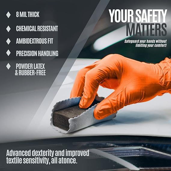 8 Mil Nitrile Exam Gloves Maxx Strength – Orange