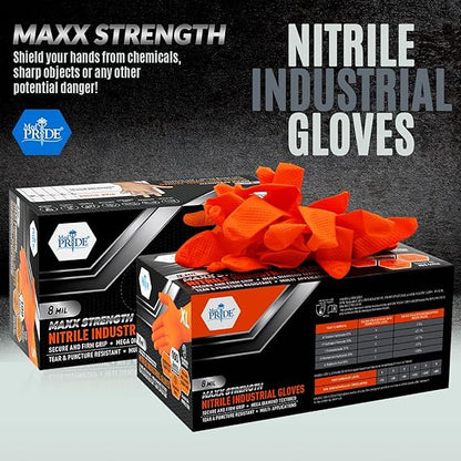 8 Mil Nitrile Exam Gloves Maxx Strength – Orange