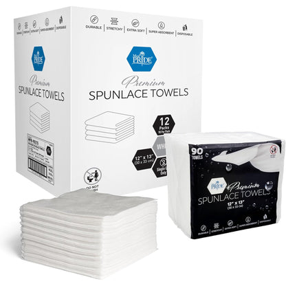 Disposable Ultra-Soft Spunlace Towels – 12" × 13", Durable