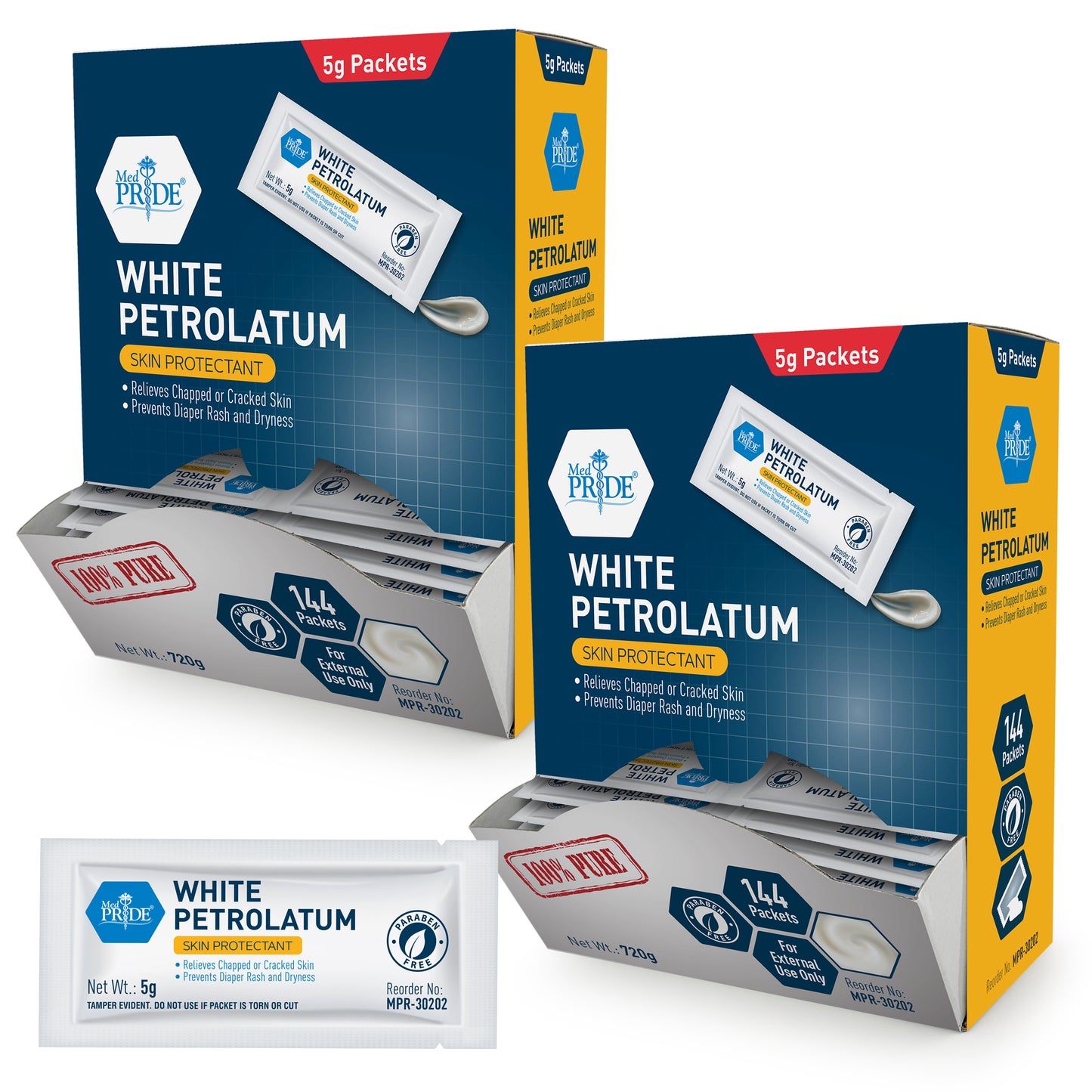 100% Pure White Petroleum Jelly 5g Packets – 144ct