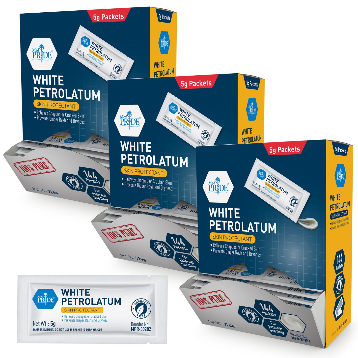 100% Pure White Petroleum Jelly 5g Packets – 144ct