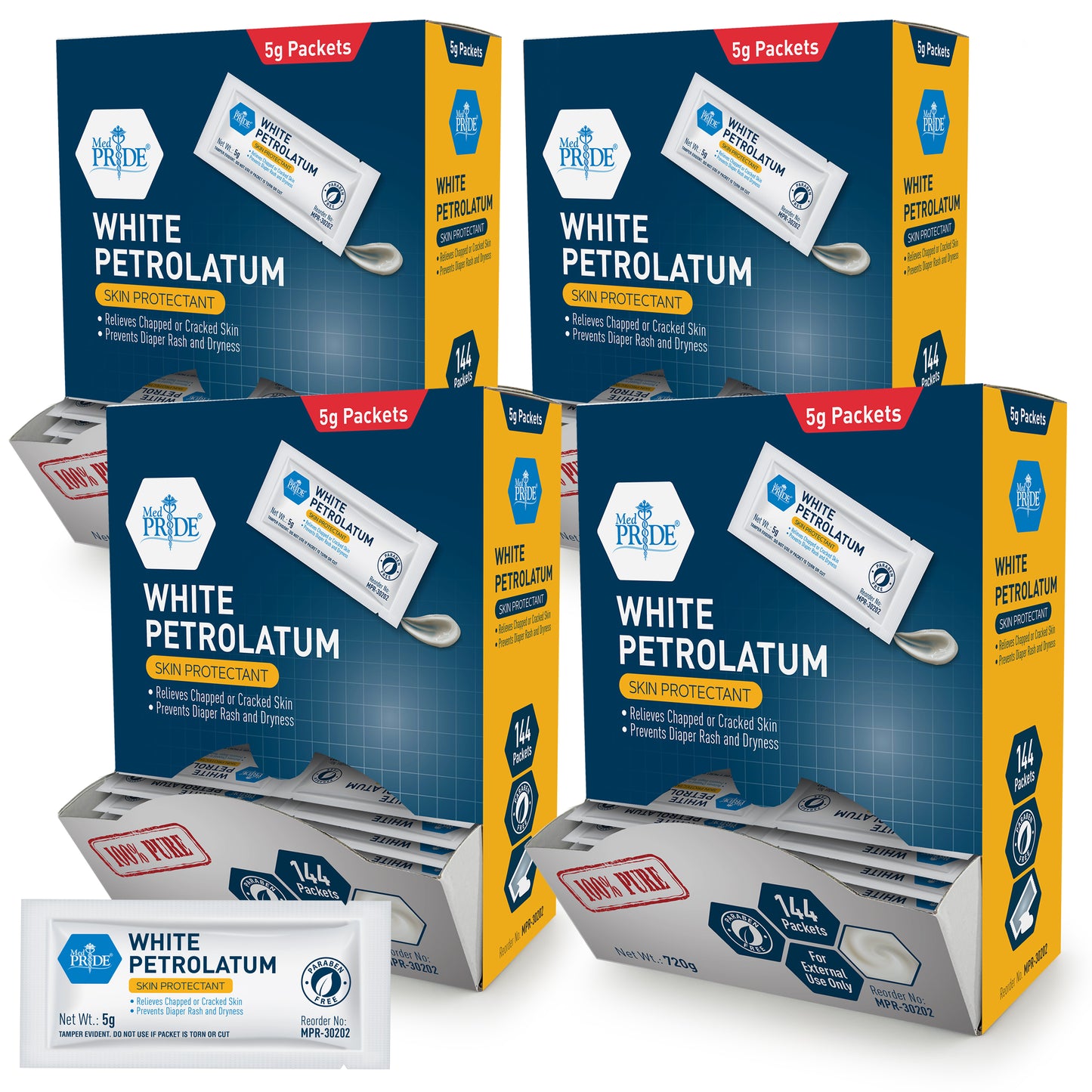 100% Pure White Petroleum Jelly 5g Packets – 144ct