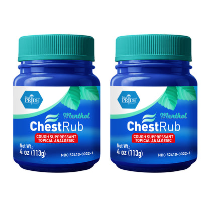 Menthol Camphor Chest Rub – Cough Suppressant & Topical Analgesic Ointment - 4 oz