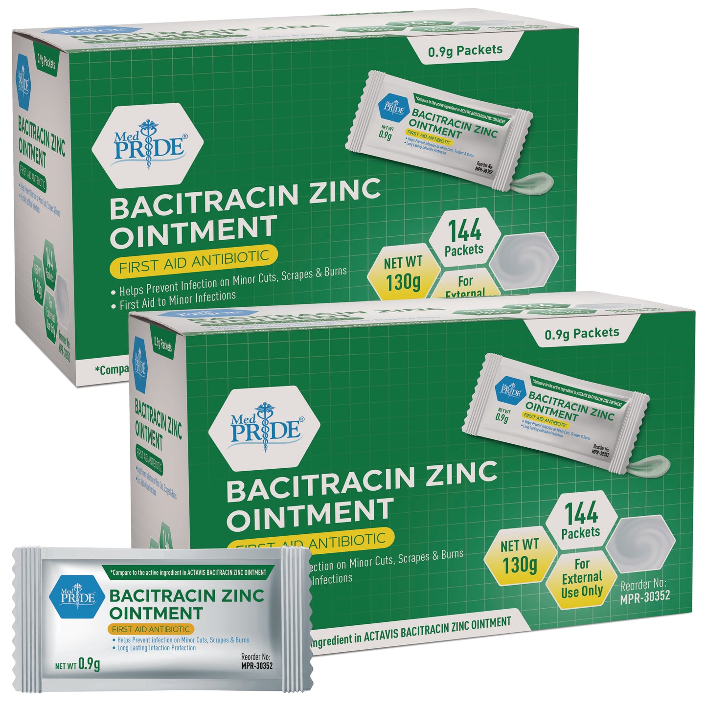 Bacitracin Zinc Ointment, 0.9g Individual Packets - 144ct
