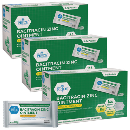 Bacitracin Zinc Ointment, 0.9g Individual Packets - 144ct