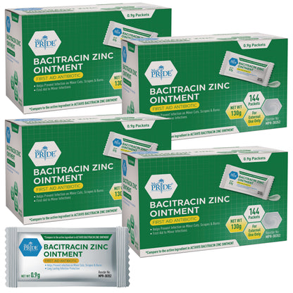 Bacitracin Zinc Ointment, 0.9g Individual Packets - 144ct