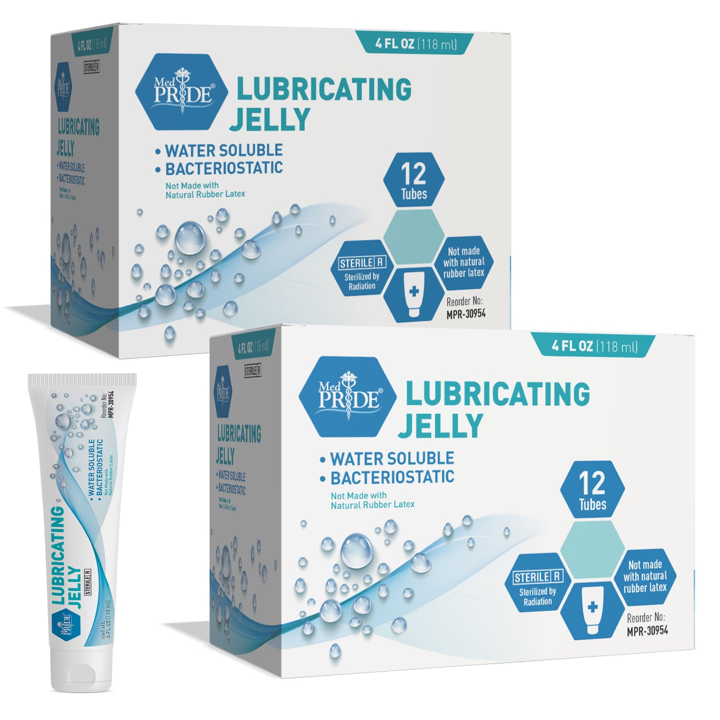 Sterile Lubricating Jelly, Water-Soluble, 4 oz Tubes – 12 Pack