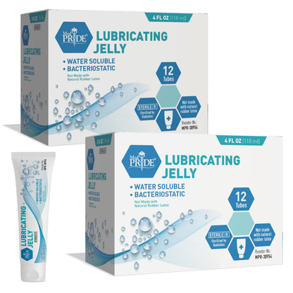 Sterile Lubricating Jelly, Water-Soluble, 4 oz Tubes – 12 Pack